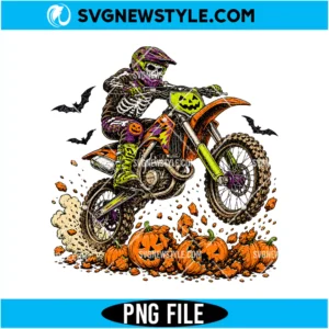 Halloween Motocross Skeleton PNG