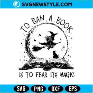 Halloween Witch Book Svg Png
