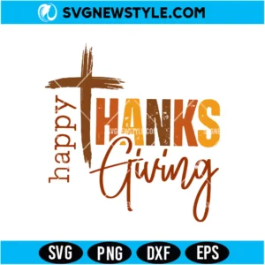 Happy Thanksgiving Cross SVG