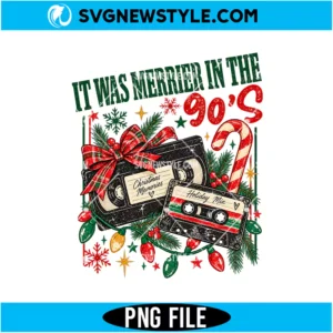 90s Christmas Cassette PNG
