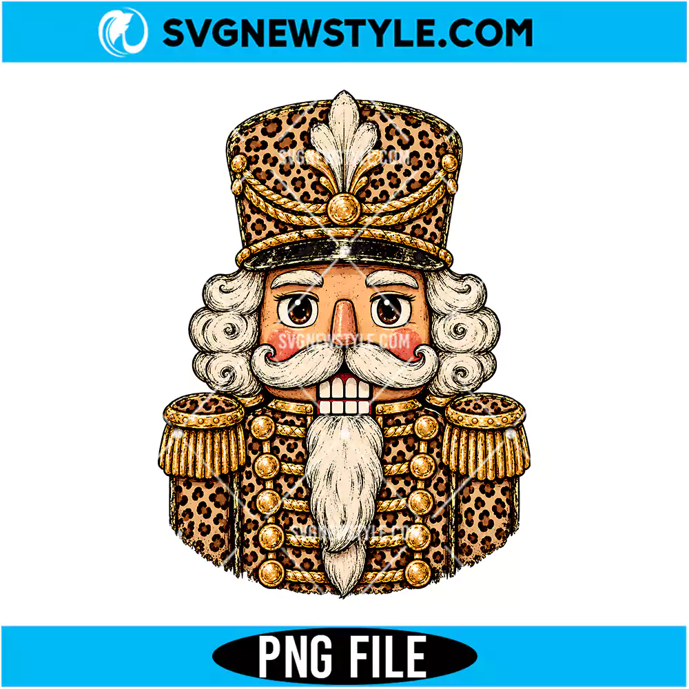 Leopard Print Nutcracker PNG Christmas Sublimation Digital Download 1 Leopard Nutcracker PNG
