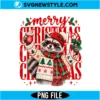 Merry Christmas Raccoon PNG Digital Download | Festive Holiday Animal Graphic 2 Merry Christmas Raccoon PNG