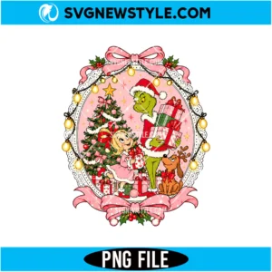 Pink Grinchmas Retro Frame PNG | Pink Grinch Frame Clipart, Digital Download