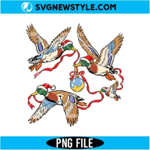 Preppy Christmas Mallard Ducks PNG