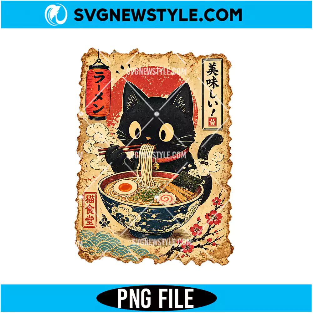 Japanese Food PNG | Cute Retro Japanese Food Sushi Ramen Sublimation Design for Shirts 1 Japanese Food PNG