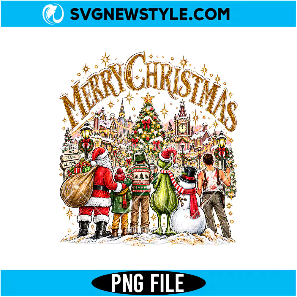 Retro Christmas Movie Mashup PNG Digital Download | Festive Holiday Cinema Graphic 1 Retro Christmas Movie Mashup PNG