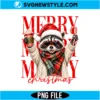 Retro Christmas Raccoon PNG File Digital Download | Festive Holiday Animal Graphic 2 Retro Christmas Raccoon PNG File