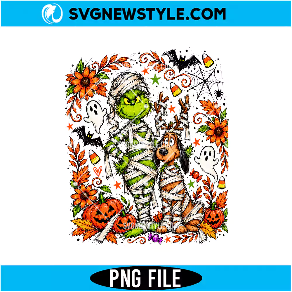 Retro Green Guy Halloween Png Digital Download | Spooky Season Graphic 1 Retro Green Guy Halloween Png