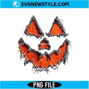 Reverse Applique Pumpkin Face PNG