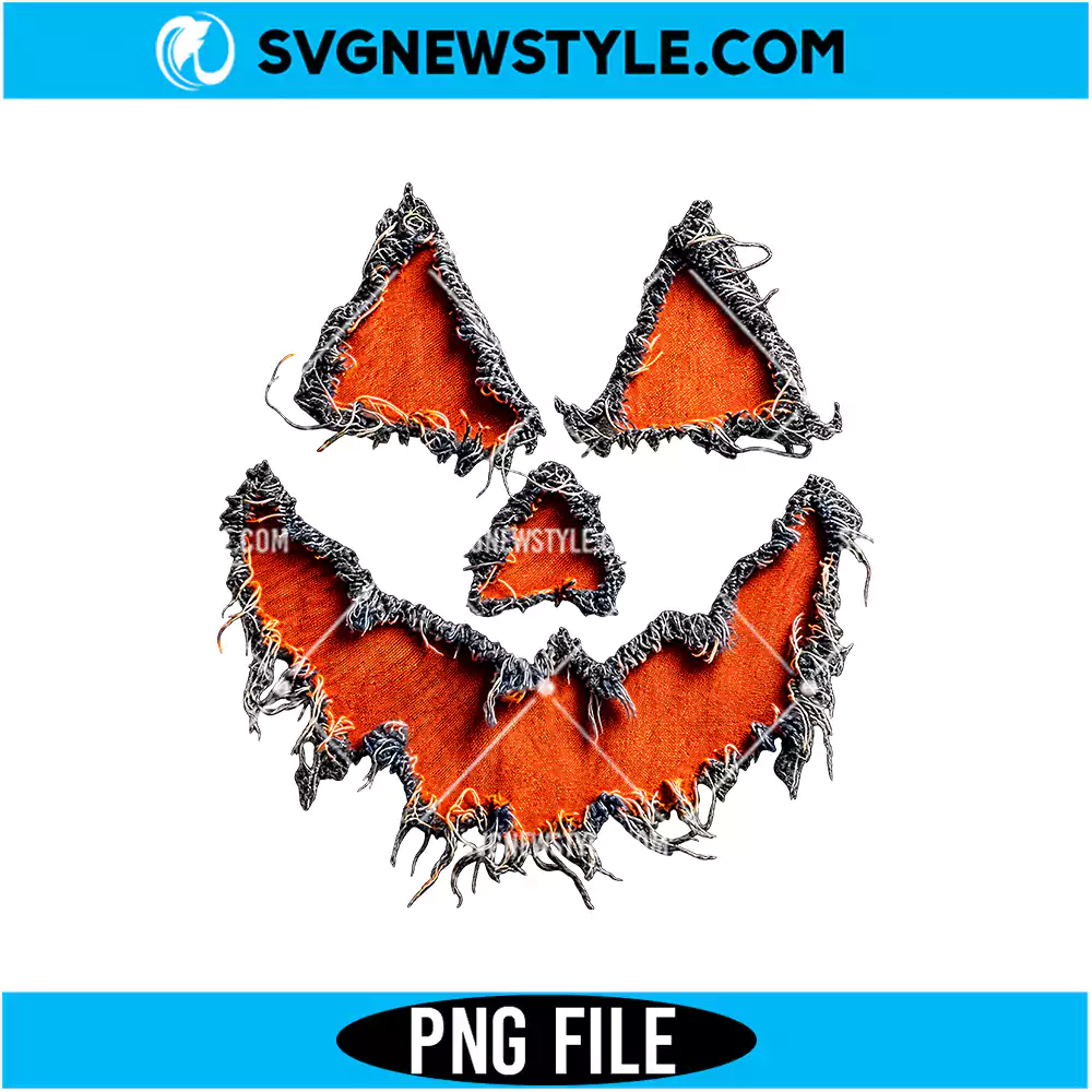 Reverse Applique Pumpkin Face PNG Digital Download | Halloween Clipart 1 Reverse Applique Pumpkin Face PNG