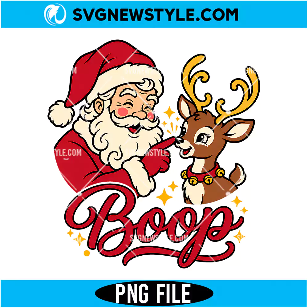 Santa Claus Boop PNG File Digital Download | Humorous Christmas Holiday Graphic 1 Santa Claus Boop PNG File