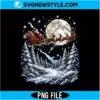 Santa Sleigh Moonlit Forest PNG | Magical Retro Winter Night Christmas Sublimation Design for Shirts 2 Santa Sleigh Moonlit Forest PNG