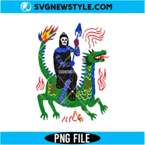 Skeleton Knight Riding Dragon PNG