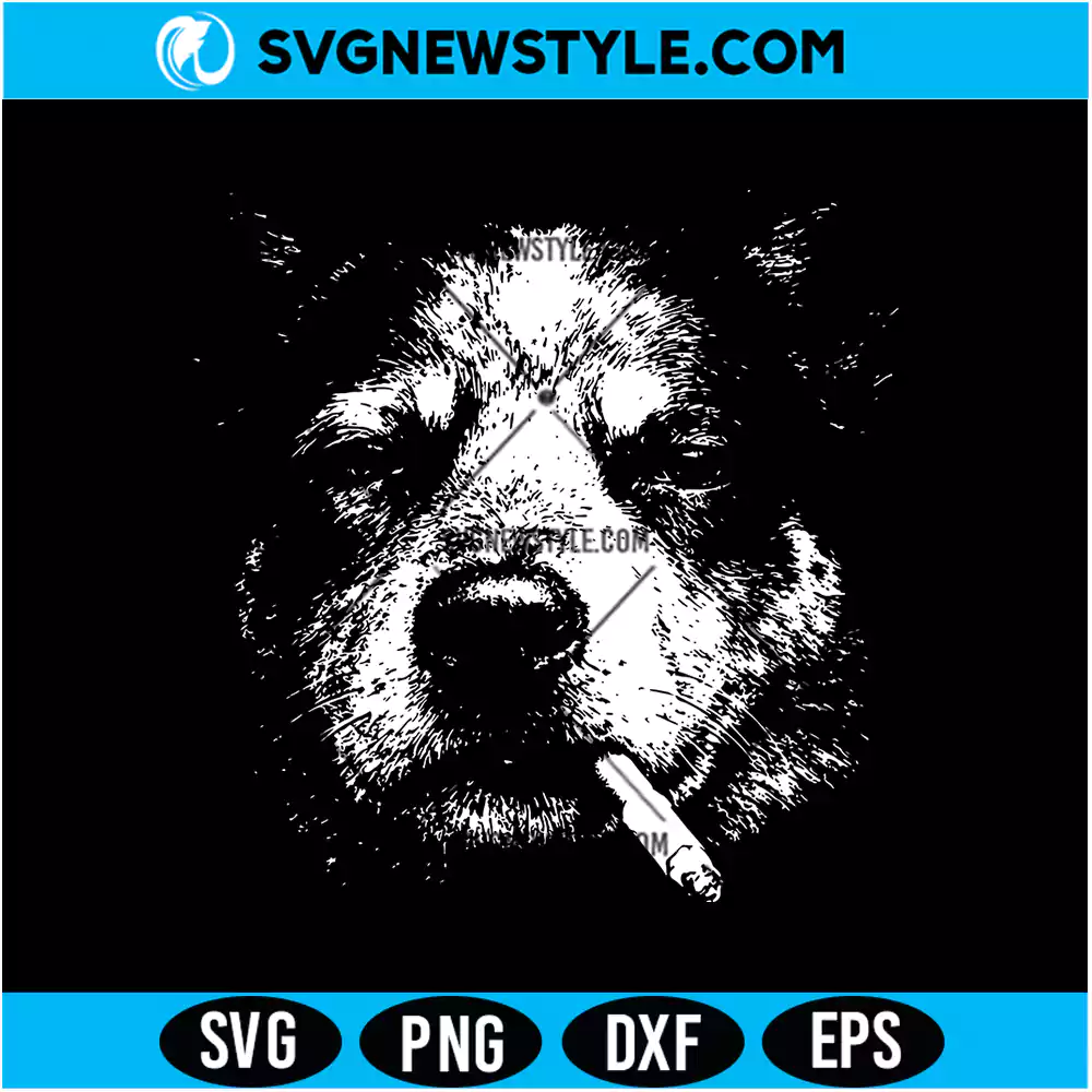 Smoking Blue Heeler Svg Digital Download | Cute Dog Cutting File 1 Smoking Blue Heeler Svg
