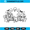 Spooky Vibes Halloween SVG PNG Digital Download | Trendy Halloween Quote Cut File 2 Spooky Vibes Halloween SVG PNG