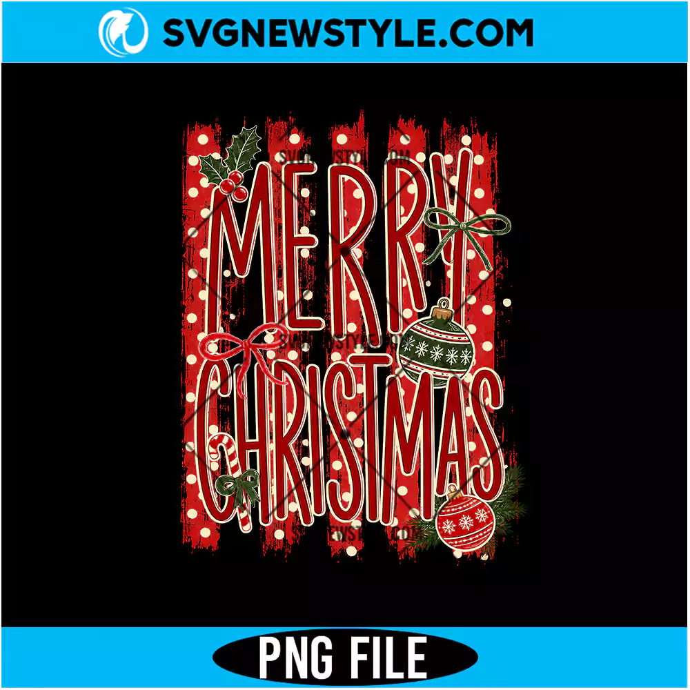 Stripes Merry Christmas PNG Digital Download | Festive Holiday Quote Graphic 1 Stripes Merry Christmas PNG