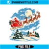 Vintage Santa Sleigh Reindeer Christmas PNG Digital Download | Festive Holiday Graphic 3 Vintage Santa Sleigh Reindeer Christmas PNG
