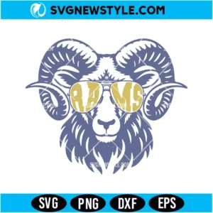 Vintage Rams Svg | Retro Football Team Mascot Vector Cut File for Cricut