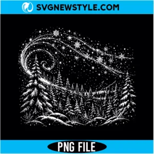 Vintage Winter Forest PNG | Winter Forest Clipart, Digital Download