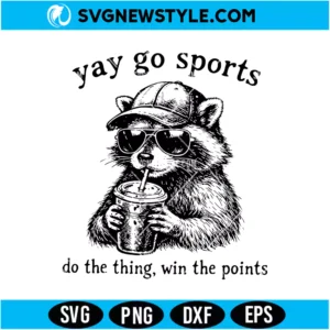 Yay Go Sports Funny Raccoon SVG